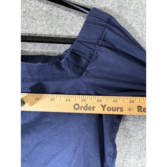 Banana Republic Top Women Small Blue Off The Shoulder Cotton Career Office - Picture 5 of 8